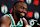 Boston, MA - September 24: Boston Celtics guard Jaylen Brown speaks during Celtics media day at the Auerbach Center. (Photo by Danielle Parhizkaran/The Boston Globe via Getty Images)
