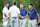 MONTREAL, QUEBEC - SEPTEMBER 28: Collin Morikawa and Sam Burns of the U.S. Team shake hands with Mackenzie Hughes and Corey Conners of Canada and the International Team after their 1 UP victory during Saturday Afternoon Foursomes on day three of the  2024 Presidents Cup at The Royal Montreal Golf Club on September 28, 2024 in Montreal, Quebec, Canada. (Photo by Harry How/Getty Images)