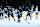 The Utah Hockey Club during warmups before their first preseason home game at the Delta Center in Salt Lake City.