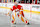 CALGARY, ALBERTA - APRIL 14: Dustin Wolf #32 of the Calgary Flames skates before the game against the Arizona Coyotes at the Scotiabank Saddledome on April 14, 2024 in Calgary, Alberta. (Photo by Terence Leung/NHLI via Getty Images)