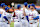 NEW YORK, NEW YORK - OCTOBER 08: Pete Alonso #20 of the New York Mets high fives teammates prior to Game Three of the Division Series against the Philadelphia Phillies at Citi Field on October 08, 2024 in New York City. (Photo by Elsa/Getty Images)