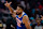 CHARLOTTE, NORTH CAROLINA - OCTOBER 06: Karl-Anthony Towns #32 of the New York Knicks reacts in the first quarter during a preseason game against the Charlotte Hornets at Spectrum Center on October 06, 2024 in Charlotte, North Carolina. NOTE TO USER: User expressly acknowledges and agrees that by downloading and/or using this photograph, User is agreeing to the terms and conditions of the Getty Images License Agreement. (Photo by Jacob Kupferman/Getty Images)