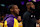 LOS ANGELES, CALIFORNIA - OCTOBER 22: Bronny James #9 and LeBron James #23 of the Los Angeles Lakers warm up prior to the game against the Minnesota Timberwolves at Crypto.com Arena on October 22, 2024 in Los Angeles, California. (Photo by Harry How/Getty Images)