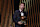 Inter Miami CF's Argentine forward Lionel Messi reacts on stage with his trophy as he receives his 8th Ballon d'Or award during the 2023 Ballon d'Or France Football award ceremony at the Theatre du Chatelet in Paris on October 30, 2023. (Photo by FRANCK FIFE / AFP) (Photo by FRANCK FIFE/AFP via Getty Images)
