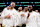 BOSTON, MA - OCTOBER 22: Kristaps Porzingis #8, Al Horford #42, Jayson Tatum #0 and Jaylen Brown #7 of the Boston Celtics pose for a photo with their 2024 Championship rings before the game against the New York Knicks on October 22, 2024 at TD Garden in Boston, Massachusetts. NOTE TO USER: User expressly acknowledges and agrees that, by downloading and/or using this Photograph, user is consenting to the terms and conditions of the Getty Images License Agreement. Mandatory Copyright Notice: Copyright 2024 NBAE (Photo by Brian Babineau/NBAE via Getty Images)