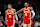 ATLANTA, GEORGIA - FEBRUARY 10: Trae Young #11 and Dejounte Murray #5 of the Atlanta Hawks react against the Houston Rockets during the fourth quarter at State Farm Arena on February 10, 2024 in Atlanta, Georgia. NOTE TO USER: User expressly acknowledges and agrees that, by downloading and/or using this photograph, user is consenting to the terms and conditions of the Getty Images License Agreement. (Photo by Kevin C. Cox/Getty Images)
