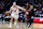 MIAMI, FLORIDA - APRIL 02: Bojan Bogdanovic #44 of the New York Knicks drives against Haywood Highsmith #24 of the Miami Heat during the second quarter of the game at Kaseya Center on April 02, 2024 in Miami, Florida. NOTE TO USER: User expressly acknowledges and agrees that, by downloading and or using this photograph, User is consenting to the terms and conditions of the Getty Images License Agreement. (Photo by Megan Briggs/Getty Images)