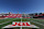 SALT LAKE CITY, UT - OCTOBER 19: An interior general view of an empty Rice Eccles Stadium and the Big 12 logo painted on the turf prior to a game between the Utah Utes and the TCU Horned Frogs at Rice Eccles Stadium on October 19, 2024 in Salt Lake City, Utah. (Photo by Aaron M. Sprecher/Getty Images