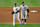 NEW YORK, NEW YORK – OCTOBER 14: Juan Soto #22 of the New York Yankees jokes with Aaron Judge #99 during the 4th inning of Game One of the American League Championship Series against the Cleveland Guardians at Yankee Stadium on October 14, 2024 New York City. (Photo by Mike Stobe/Getty Images)