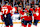 TAMPERE, FINLAND - NOVEMBER 02: Sam Reinhart #13 of the Florida Panthers celebrates his empty net goal with teammatesduring the third period of the 2024 NHL Global Series Finland game between the Dallas Stars and the Florida Panthers at Nokia Arena on November 02, 2024 in Tampere, Finland.  (Photo by Eliot J. Schechter/NHLI via Getty Images)