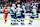 ANAHEIM, CALIFORNIA - NOVEMBER 05: Quinn Hughes #43 of the Vancouver Canucks celebrates scoring a goal with teammates Pius Suter #24, Elias Pettersson #40 and Carson Soucy #7 in the second period during the game against the Anaheim Ducks at Honda Center on November 05, 2024 in Anaheim, California. (Photo by Nicole Vasquez /NHLI via Getty Images)