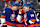ELMONT, NEW YORK - APRIL 17: (L-R) Samuel Bolduc #4, Alexander Romanov #28, Casey Cizikas #53 and Bo Horvat #14 of the New York Islanders celebrate a second period goal by Cizikas against the Pittsburgh Penguins at UBS Arena on April 17, 2024 in Elmont, New York. (Photo by Bruce Bennett/Getty Images)