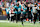 LONDON, ENGLAND - OCTOBER 20: Parker Washington of Jacksonville Jaguars runs with the ball prior to scoring a touch down during the NFL match between New England Patriots and Jacksonville Jaguars at Wembley Stadium on October 20, 2024 in London, England. (Photo by Richard Heathcote/Getty Images)