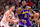 CHICAGO, ILLINOIS - MARCH 29: LeBron James #6 of the Los Angeles Lakers is defended by Zach LaVine #8 of the Chicago Bulls during the first half at United Center on March 29, 2023 in Chicago, Illinois. NOTE TO USER: User expressly acknowledges and agrees that, by downloading and or using this photograph, User is consenting to the terms and conditions of the Getty Images License Agreement. (Photo by Michael Reaves/Getty Images)