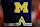 PISCATAWAY, NEW JERSEY - 29 FEBRUARI: Het Michigan Wolverines-logo op de uniformshorts gedragen tijdens een wedstrijd tegen de Rutgers Scarlet Knights in Jersey Mike's Arena op 29 februari 2024 in Piscataway, New Jersey. Rutgers versloeg Michigan met 82-52. (Foto door Rich Schultz/Getty Images)