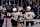 ST. LOUIS, MO - NOVEMBER 12: Charlie McAvoy #73 Jeremy Swayman #1 and Brandon Carlo #25 of the Boston Bruins celebrate after beating the St. Louis Blues 3-2 on November 12, 2024 at the Enterprise Center in St. Louis, Missouri. (Photo by Joe Puetz/NHLI via Getty Images)