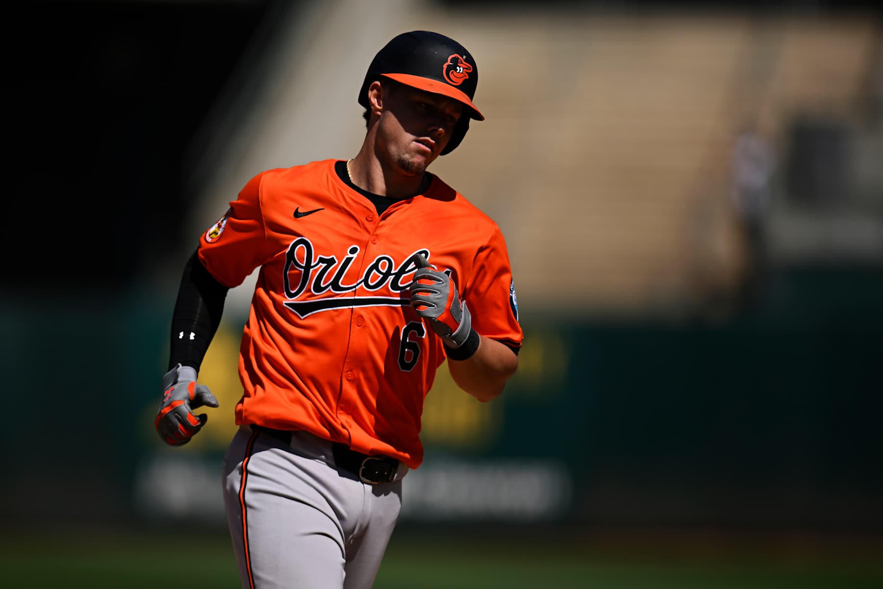 OAKLAND, CALIFORNIA - JULY 06: Ryan Mountcastle #6 of the Baltimore Orioles runs the bases after his home run against the Oakland Athletics in the ninth inning at Oakland Coliseum on July 6, 2024 in Oakland, California. (Photo by Eakin Howard/Getty Images)