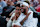 PARIS, FRANCE - AUGUST 8: Carmelo Anthony and his son Kiyan Anthony attend the Men's Semifinal match between Team France and Team Germany on day thirteen of the Olympic Games Paris 2024 at Bercy Arena on August 8, 2024 in Paris, France. (Photo by Catherine Steenkeste/Getty Images)