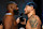 NEW YORK, NEW YORK - NOVEMBER 15: (L-R) Opponents Jon Jones and Stipe Miocic face off during the UFC 309 ceremonial weigh-in at The Theater at Madison Square Garden on November 15, 2024 in New York City. (Photo by Chris Unger/Zuffa LLC)