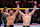 Shavkat Rakhmonov (left) and Ian Machado Garry react after a five-round welterweight fight, which the former won by decision.