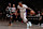 BROOKLYN, NY - MARCH 31: D'Angelo Russell #1 of the Los Angeles Lakers handles the ball against Dennis Schroder #17 of the Brooklyn Nets during the game on March 31, 2024 at Barclays Center in Brooklyn, New York. NOTE TO USER: User expressly acknowledges and agrees that, by downloading and or using this Photograph, user is consenting to the terms and conditions of the Getty Images License Agreement. Mandatory Copyright Notice: Copyright 2024 NBAE (Photo by Nathaniel S. Butler/NBAE via Getty Images)