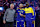 SAN FRANCISCO, CALIFORNIA - OCTOBER 11: Golden State Warriors head coach Steve Kerr, from left, Stephen Curry #30 and Draymond Green #23 pose for photos during an Olympic Gold Medal Recognition Ceremony before their preseason game against the Sacramento Kings in Chase Center d. October 11, 2024 in San Francisco, California. NOTICE TO USER: User expressly acknowledges and agrees that by downloading and/or using this photograph, User consents to the terms and conditions of the Getty Images License Agreement. (Photo by Ezra Shaw/Getty Images)