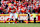 KANSAS CITY, MISSOURI - JANUARY 18: Travis Kelce #87 of the Kansas City Chiefs runs after the catch during the first half of the AFC Divisional playoff game against the Houston Texans at GEHA Field at Arrowhead Stadium on January 18, 2025 in Kansas City, Missouri. (Photo by Aaron M. Sprecher/Getty Images)
