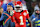 KANSAS CITY, MO - 26 JANUARI: Kansas City Chiefs wide receiver Xavier Worthy (1) viert een eerste down catch in het tweede kwartaal van de AFC Championship-wedstrijd tussen de Buffalo Bills en Kansas City Chiefs op 26 januari 2025 op GEHA Field in Arrowhead Stadion in Kansas City, MO. (Foto door Scott Winters/Icon Sportswire via Getty Images)