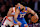 NEW YORK, NEW YORK - JANUARY 10: Kenrich Williams #34 of the Oklahoma City Thunder heads for the net as Cameron Payne #1 of the New York Knicks defends during the fourth quarter at Madison Square Garden on January 10, 2025 in New York City. The Oklahoma City Thunder defeated the New York Knicks 126-101. NOTE TO USER: User expressly acknowledges and agrees that, by downloading and or using this photograph, User is consenting to the terms and conditions of the Getty Images License Agreement. (Photo by Elsa/Getty Images)