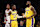LOS ANGELES, CALIFORNIA - MAY 22: Dennis Schroder #17 and LeBron James #6 of the Los Angeles Lakers react after James' foul during the first quarter against the Denver Nuggets game four of the Western Conference Finals at Crypto.com Arena on May 22, 2023 in Los Angeles, California. NOTE TO USER: User expressly acknowledges and agrees that, by downloading and or using this photograph, User is consenting to the terms and conditions of the Getty Images License Agreement. (Photo by Harry How/Getty Images)