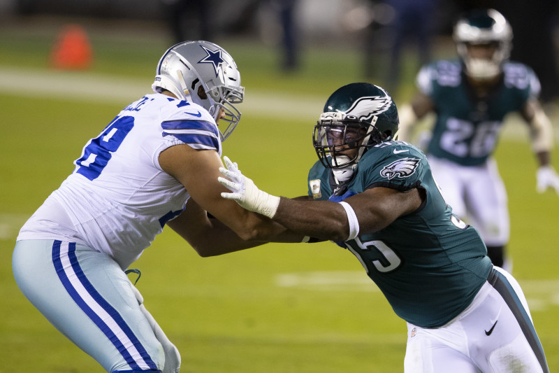 Dallas Cowboys offensive lineman Terence Steele (78) and Zack