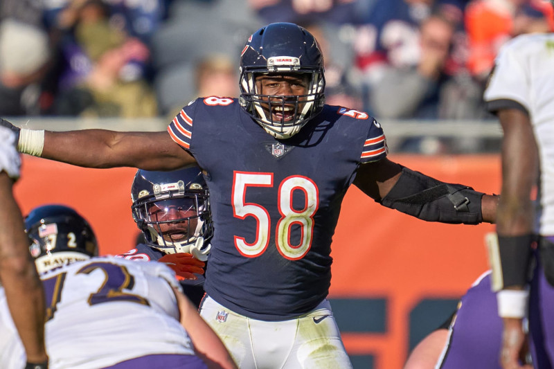 Baltimore Ravens linebacker Roquan Smith (18) in action during the