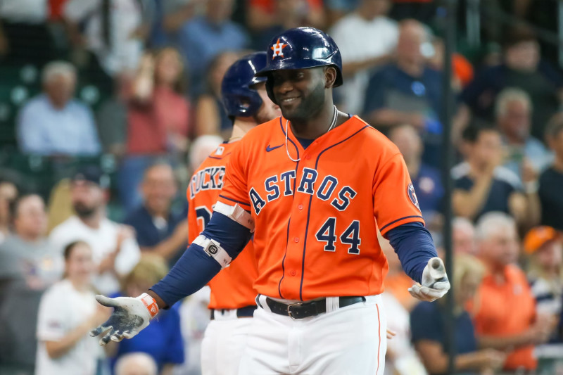 Houston, United States. 06th May, 2022. Houston Astros designated hitter Yordan  Alvarez (44) batting during the first inning of the MLB game between the  Houston Astros and the Detroit Tigers on Thursday