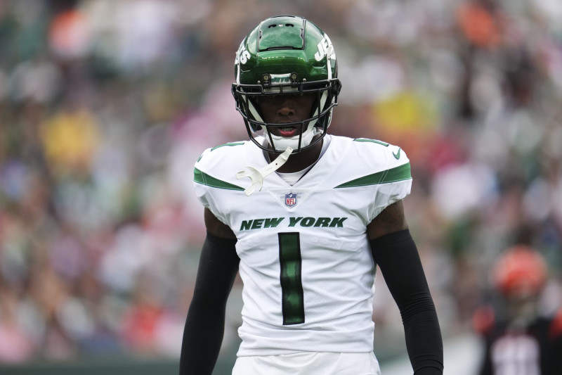 East Rutherford, New Jersey, USA. 26th Sep, 2022. New York Jets cornerback  Sauce Gardner (1) during a NFL game at MetLife Stadium in East Rutherford,  New Jersey on Sunday September 25, 2022.