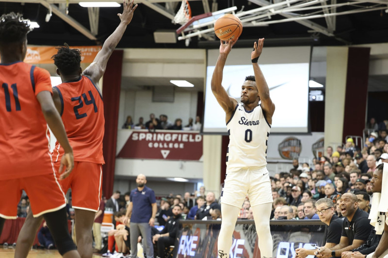 Sierra Canyon's Bronny James #0 in action against Christopher Columbus during a high school basketball game at the Hoophall Classic, Monday, January 16, 2023, in Springfield, MA. (AP Photo/Gregory Payan)