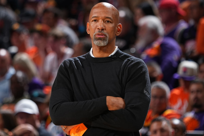 PHOENIX, AZ - MAY 11: Head Coach Monty Williams of the Phoenix Suns looks on during Game Six of the Western Conference Semi-Finals of the 2023 NBA Playoffs against the Denver Nuggets on May 11, 2023 at Footprint Center in Phoenix, Arizona. NOTE TO USER: User expressly acknowledges and agrees that, by downloading and or using this photograph, user is consenting to the terms and conditions of the Getty Images License Agreement. Mandatory Copyright Notice: Copyright 2023 NBAE (Photo by Garrett Ellwood/NBAE via Getty Images)