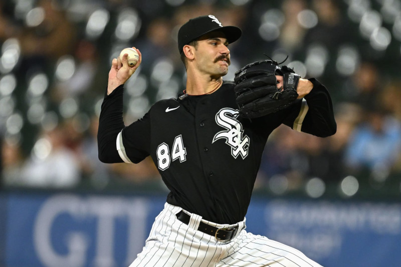 CHICAGO, ILLINOIS - SEPTEMBER 29: Starting pitcher Dylan Cease #84 of the Chicago White Sox throws in the first inning against the San Diego Padres at Guaranteed Rate Field on September 29, 2023 in Chicago, Illinois. (Photo by Quinn Harris/Getty Images)