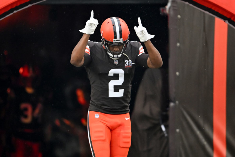 CLEVELAND, OHIO - DECEMBER 17: Amari Cooper #2 of the Cleveland Browns is introduced prior to a game against the Chicago Bears at Cleveland Browns Stadium on December 17, 2023 in Cleveland, Ohio. (Photo by Nick Cammett/Diamond Images via Getty Images)