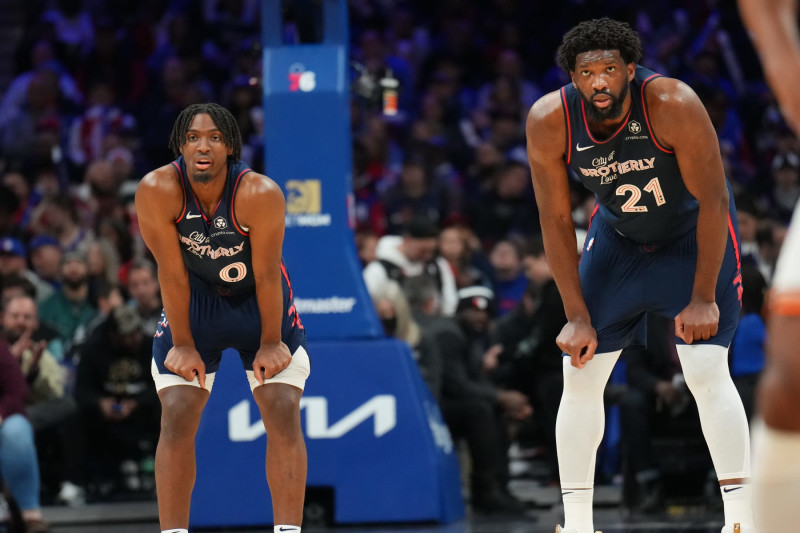 Tyrese Maxey and Joel Embiid