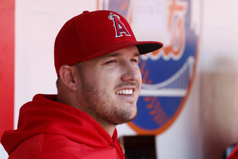 NEW YORK, NEW YORK - AUGUST 27: Mike Trout #27 of the Los Angeles Angels looks on before a game against the New York Mets at Citi Field on August 27, 2023 in New York City. The Mets defeated the Angels 3-2. (Photo by Jim McIsaac/Getty Images)