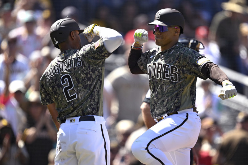 Xander Bogaerts (L) and Juan Soto (R)