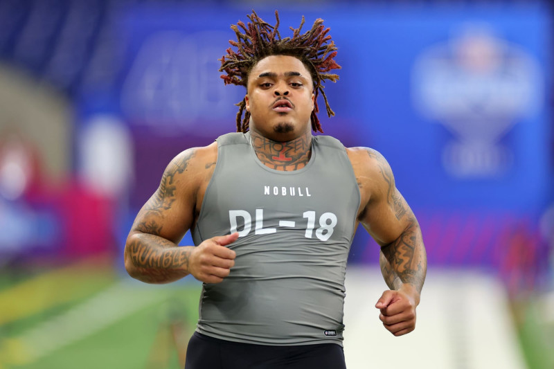 NFL Combine at Lucas Oil Stadium on February 29, 2024 in Indianapolis, Indiana | Byron Murphy II