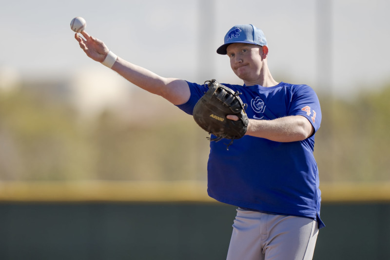 MESA, ARIZONA - MARCH 4: Garrett Cooper of the Chicago Cubs participates in Spring Training workouts at Sloan Park on March 4, 2024 in Mesa, Arizona. (Photo by Matt Dirksen/Getty Images)