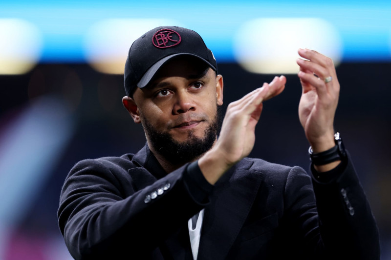 BURNLEY, ENGLAND - APRIL 02: Vincent Kompany, Manager of Burnley, applauds the fans after the draw during the Premier League match between Burnley FC and Wolverhampton Wanderers at Turf Moor on April 02, 2024 in Burnley, England. (Photo by Alex Livesey/Getty Images) (Photo by Alex Livesey/Getty Images)