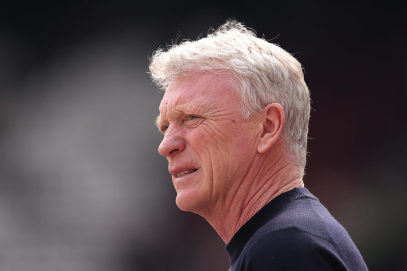 LONDON, ENGLAND - APRIL 14: David Moyes, Manager of West Ham United during the Premier League match between West Ham United and Fulham FC at London Stadium on April 14, 2024 in London, England. (Photo by Alex Pantling/Getty Images) (Photo by Alex Pantling/Getty Images)