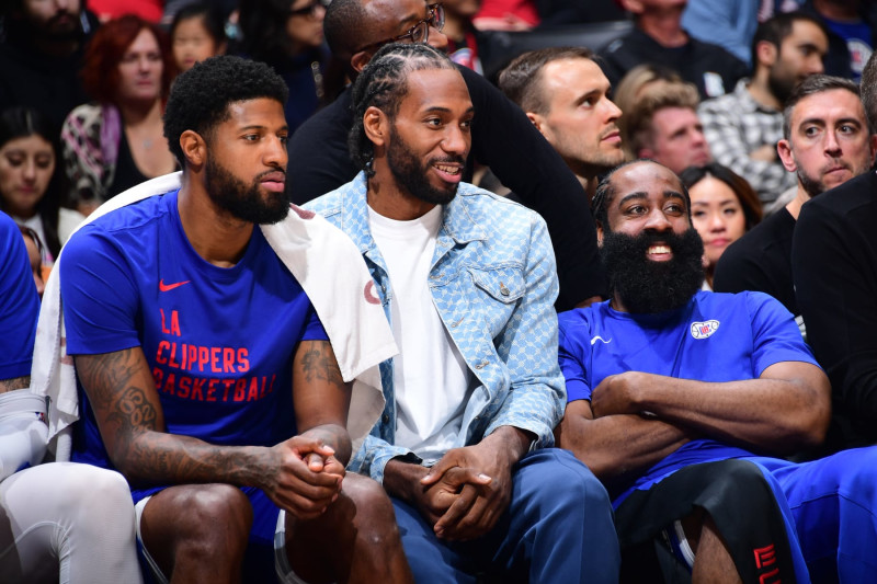 Paul George, Kawhi Leonard and James Harden