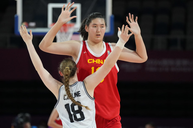 SHENZHEN, CHINA - JUNE 25: Zhang Ziyu of China in action during during FIBA U18 Women's Asia Cup 2024 match between New Zealand and China on June 25, 2024 in Shenzhen, China. (Photo by Fred Lee/Getty Images)
