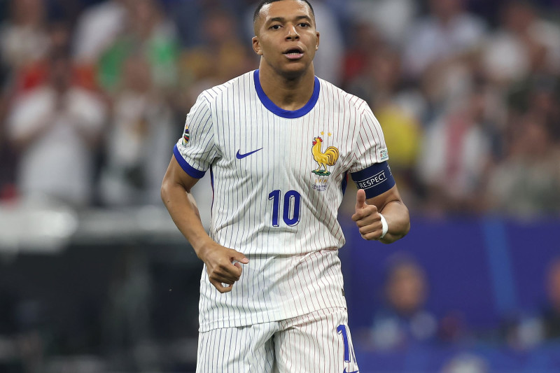 MUNICH, GERMANY - JULY 9: Kylian Mbappe of France during the UEFA EURO 2024 semi-final match between Spain v France at Munich Football Arena on July 9, 2024 in Munich, Germany. (Photo by Crystal Pix/MB Media/Getty Images)