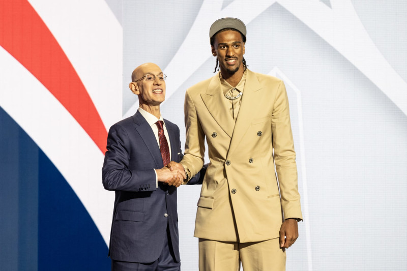 Adam Silver and Alexandre Sarr