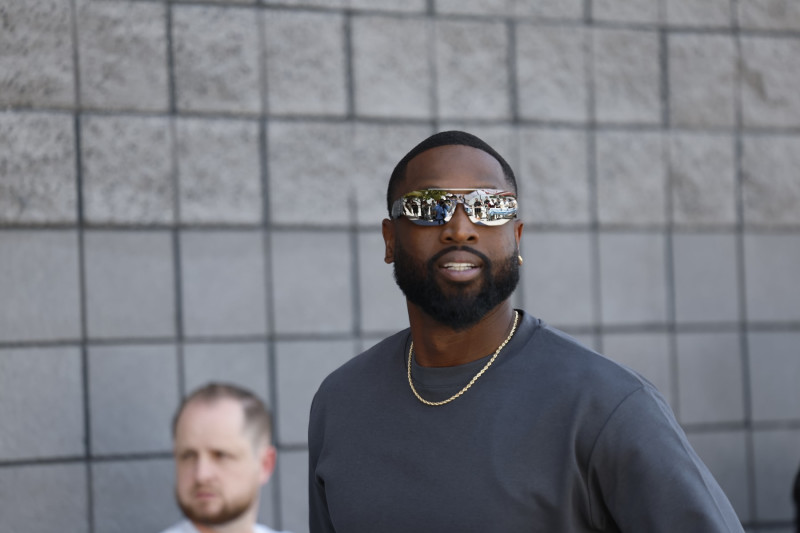 LAS VEGAS, NV - JULY 9: Dwyane Wade looks on during the USAB Men's Training Camp on July 9, 2024 at UNLV in Las Vegas, Nevada. NOTE TO USER: User expressly acknowledges and agrees that, by downloading and or using this photograph, User is consenting to the terms and conditions of the Getty Images License Agreement. Mandatory Copyright Notice: Copyright 2024 NBAE (Photo by Mercedes Oliver/NBAE via Getty Images)